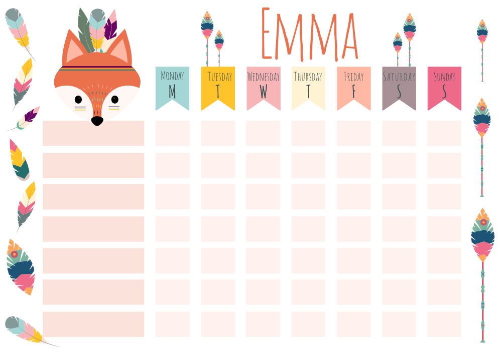 Reward and Chores Chart - Red Fox image 1