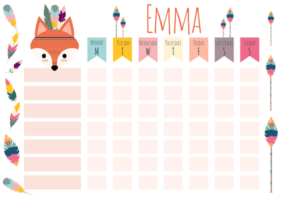 Reward and Chores Chart - Red Fox image 1