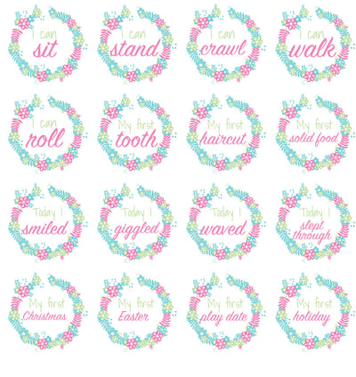 Developmental Milestone Stickers - Floral image 2