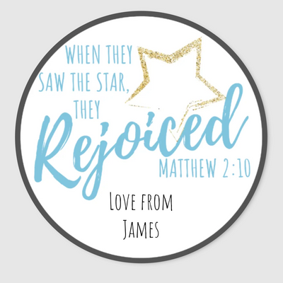 Rejoice Christmas Gift Labels