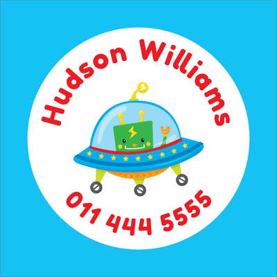 Circle Labels - 20 pack - Robots image 0