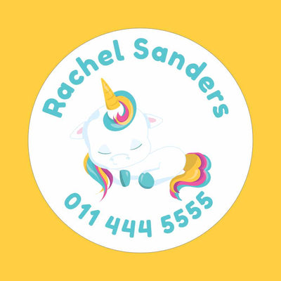 Circle Labels - 20 pack - Pink Unicorns image 0