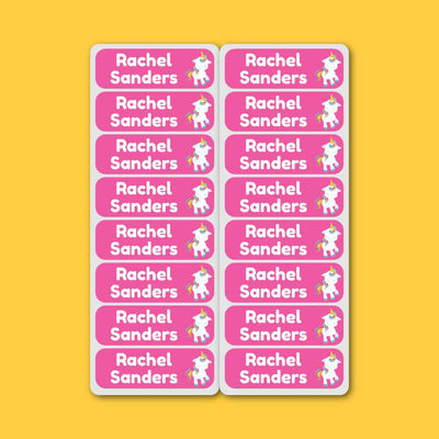 Small Labels - 28 pack - Pink Unicorns image 0