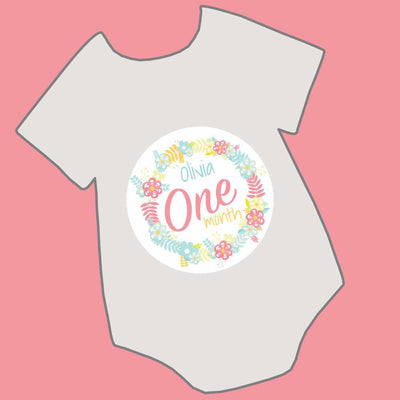 Monthly Milestone Onesies Set - Floral image 1