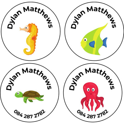 Circle Labels (Original) - 20 pack - Sea Creatures image 0