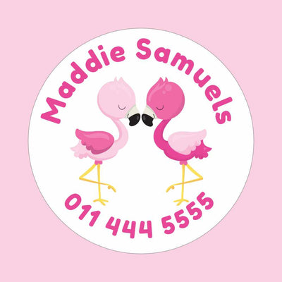 Circle Labels - 20 pack - Flamingos image 0