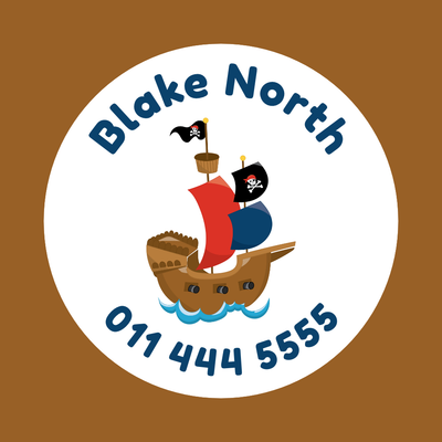 Circle Labels - 20 pack - Pirates image 0