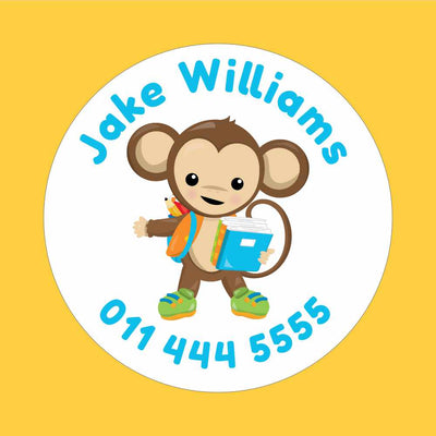 Circle Labels - 20 pack - Monkeys image 0