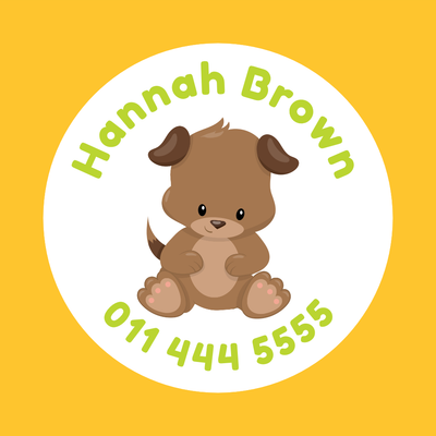 Circle Labels - 20 pack - Puppies image 0