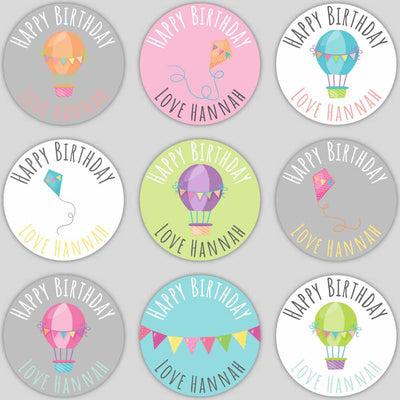 Balloons Birthday Labels image 0
