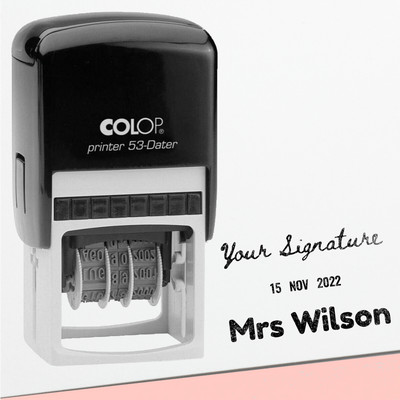 Teacher Signature Dater Stamp image 0