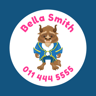 Circle Labels - 20 pack - Beauty and the Beast image 0