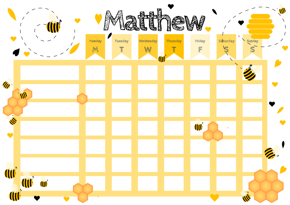 Reward and Chores Chart - Bees image 1