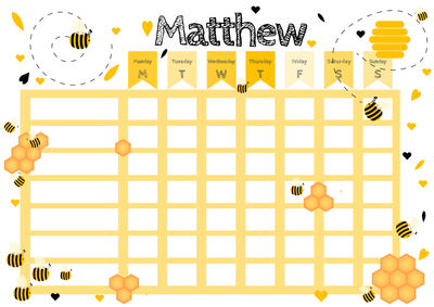 Reward and Chores Chart - Bees image 1