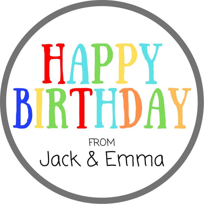 Colours 2 Birthday Labels image 0