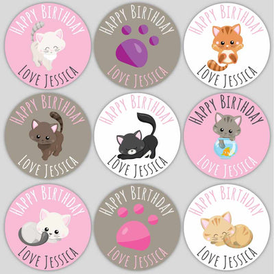Kittens Birthday Labels image 0