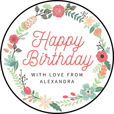 Floral Birthday Labels image 0
