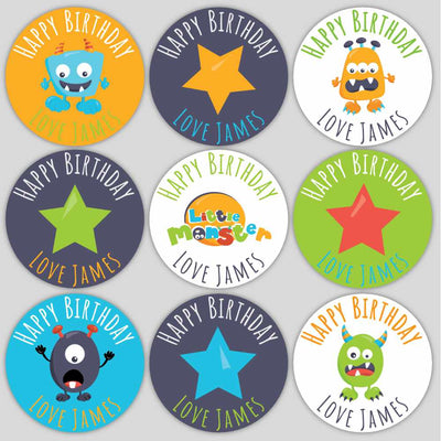 Monster Birthday Labels image 0