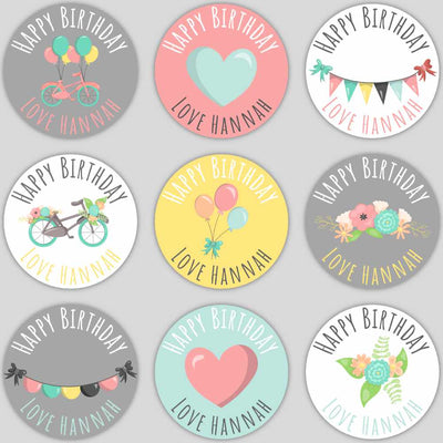 Bicycle Birthday Labels image 0