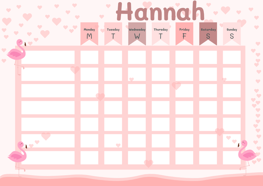 Reward and Chores Chart - Flamingos image 1