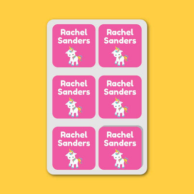 Shoe Labels - 7 pairs - Pink Unicorns image 0