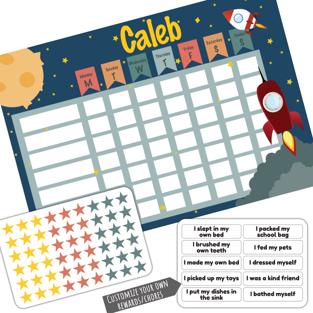 Reward and Chores Chart - Space image 0
