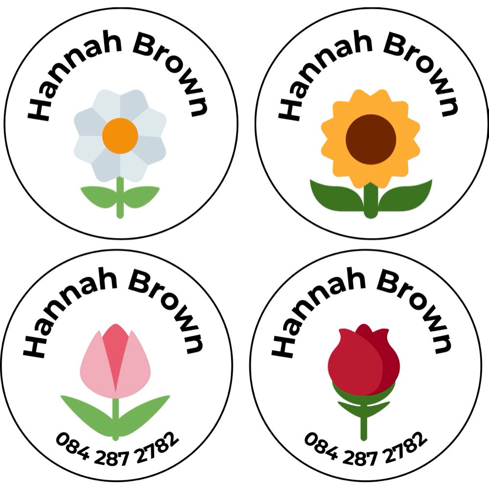 Round School Labels - Flowers | 20-Pack | Classic – Lulu Labels