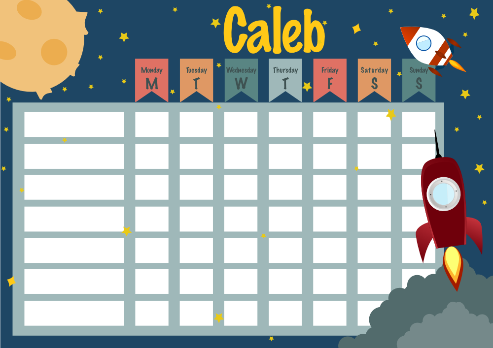 Reward and Chores Chart - Space image 1