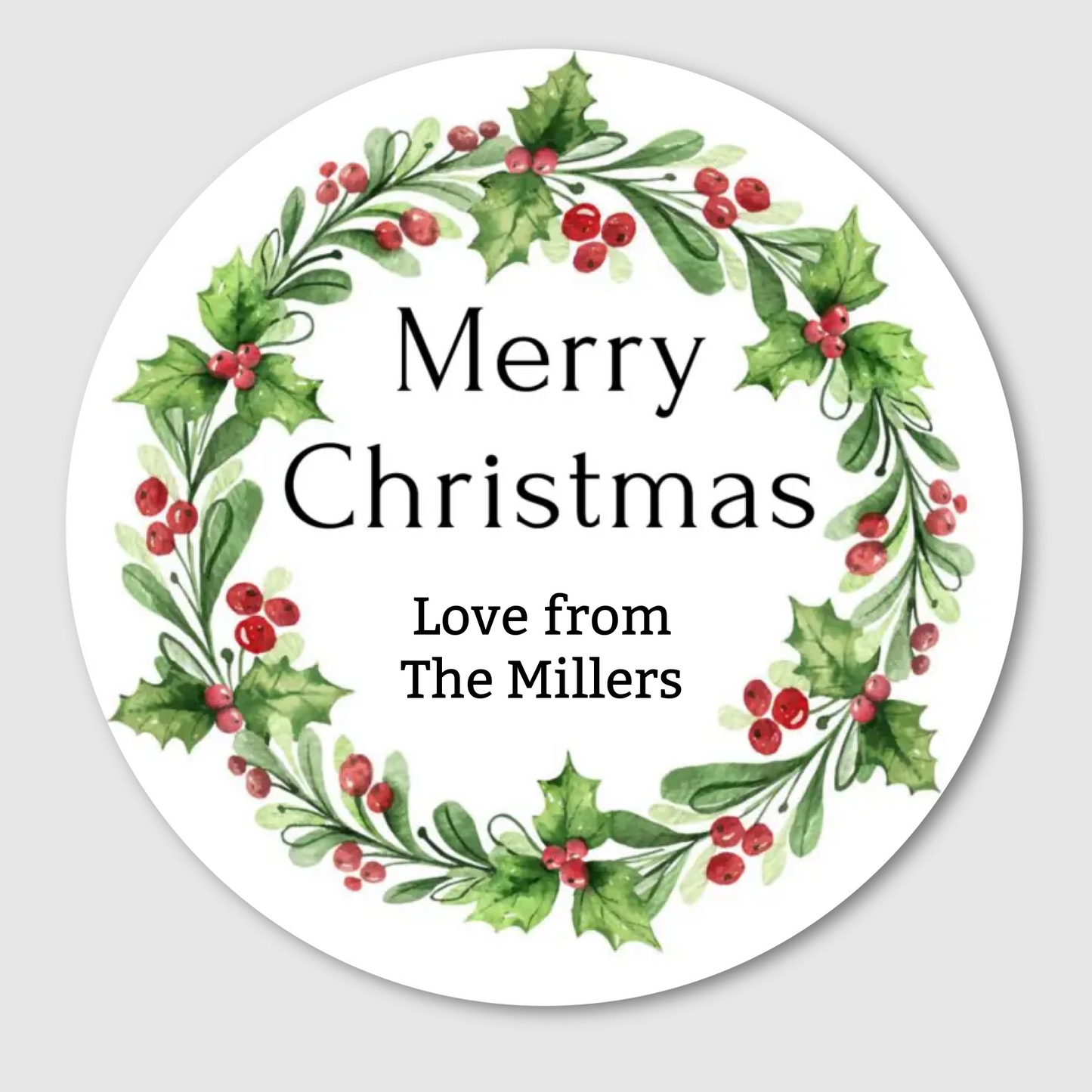 Christmas Wreath Gift Labels