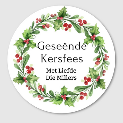 Christmas Wreath Gift Labels
