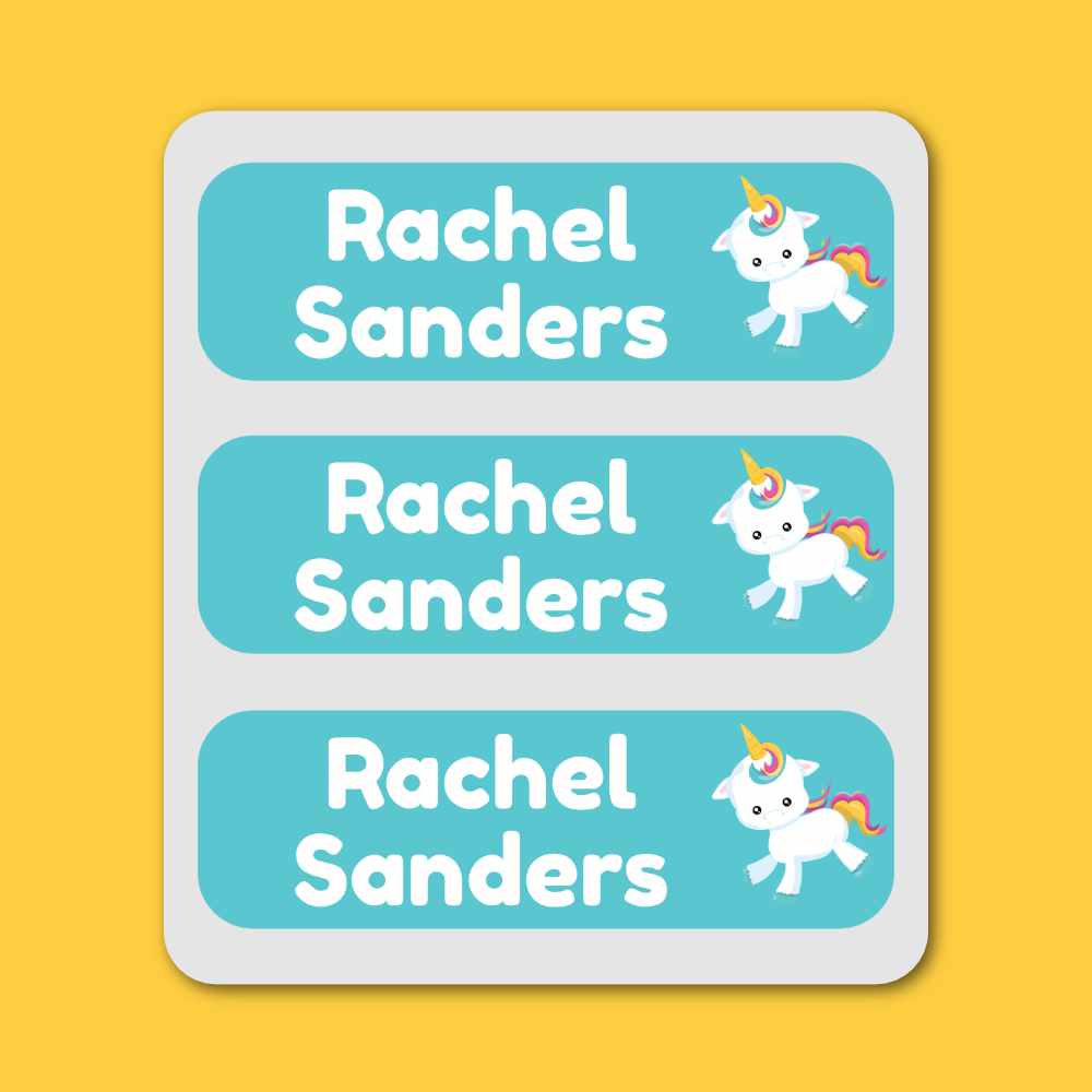 Large Labels - 20 pack - Pink Unicorns image 0