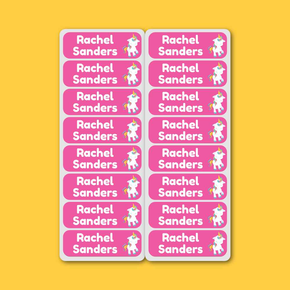 Small Labels - 28 pack - Pink Unicorns image 0