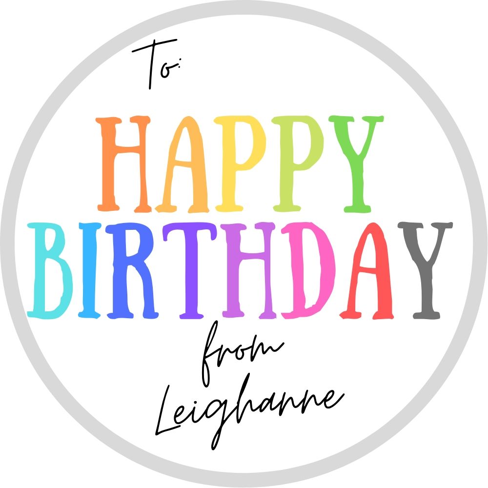 Rainbow 1 Birthday Labels image 0