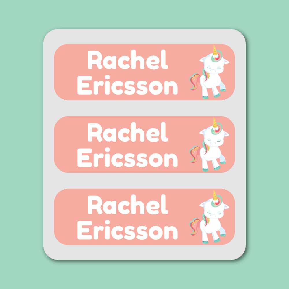 Large Labels - 20 pack - Rose Unicorns image 0