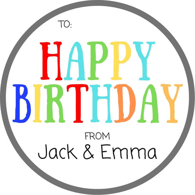 Colours 1 Birthday Labels image 0