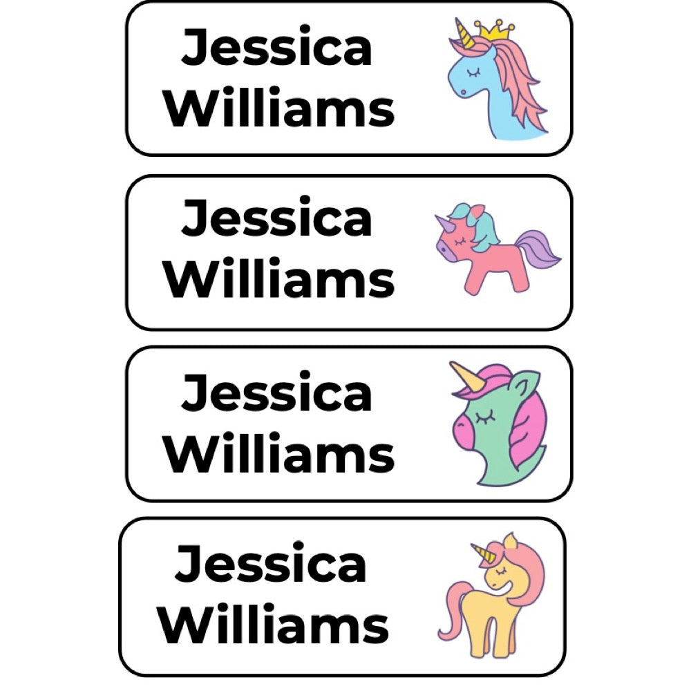 Classic School Labels – Unicorns | 28-Pack | Waterproof – Lulu Labels