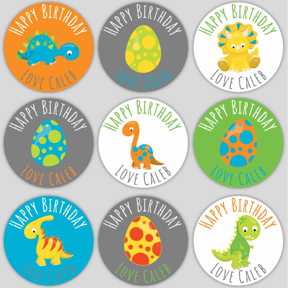 Dinosaur Birthday Labels image 0