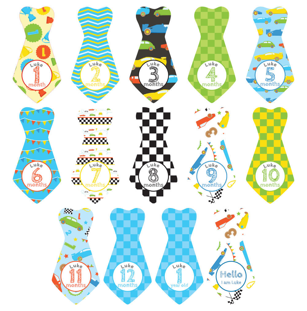 Monthly Milestone Stickers - Ties image 1