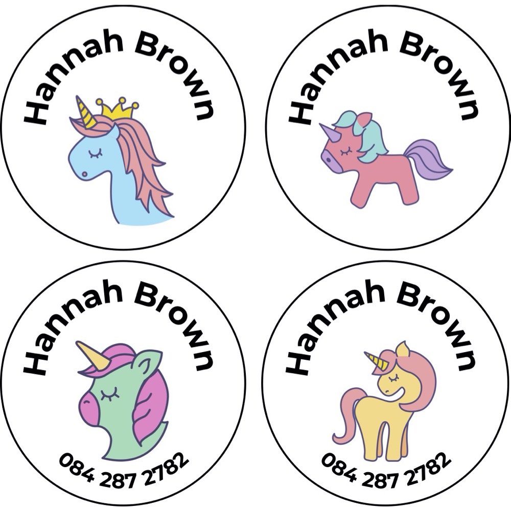 Circle Labels (Original) - 20 pack - Unicorns image 0