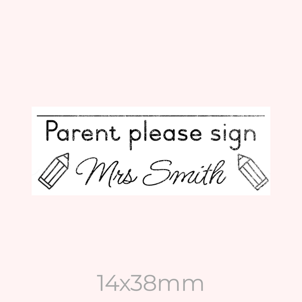 Personalised Please Sign Stamp | Teacher Stamp – Lulu Labels
