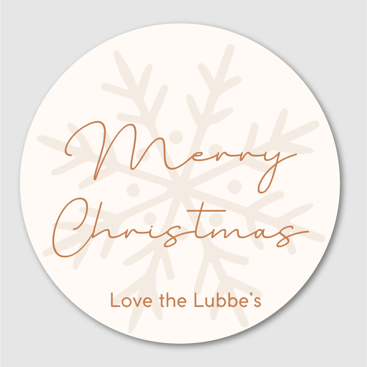 Beige Snowflake Christmas Gift Labels