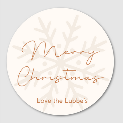 Beige Snowflake Christmas Gift Labels