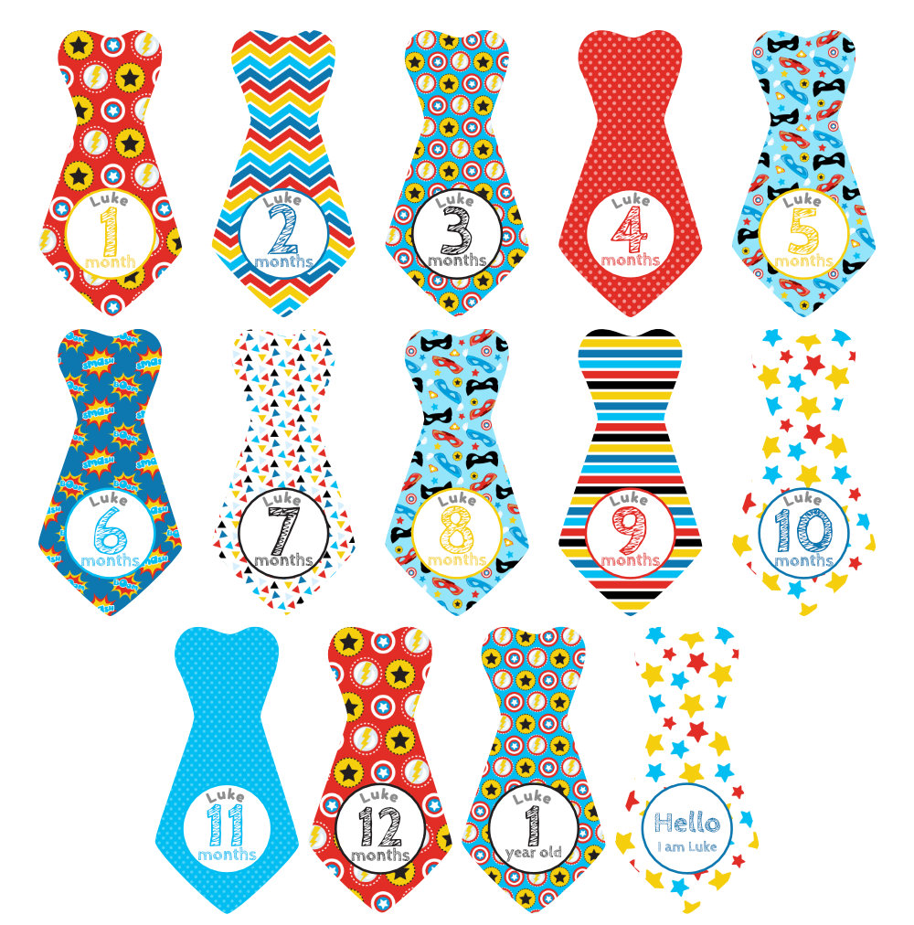 Monthly Milestone Stickers - Ties image 0
