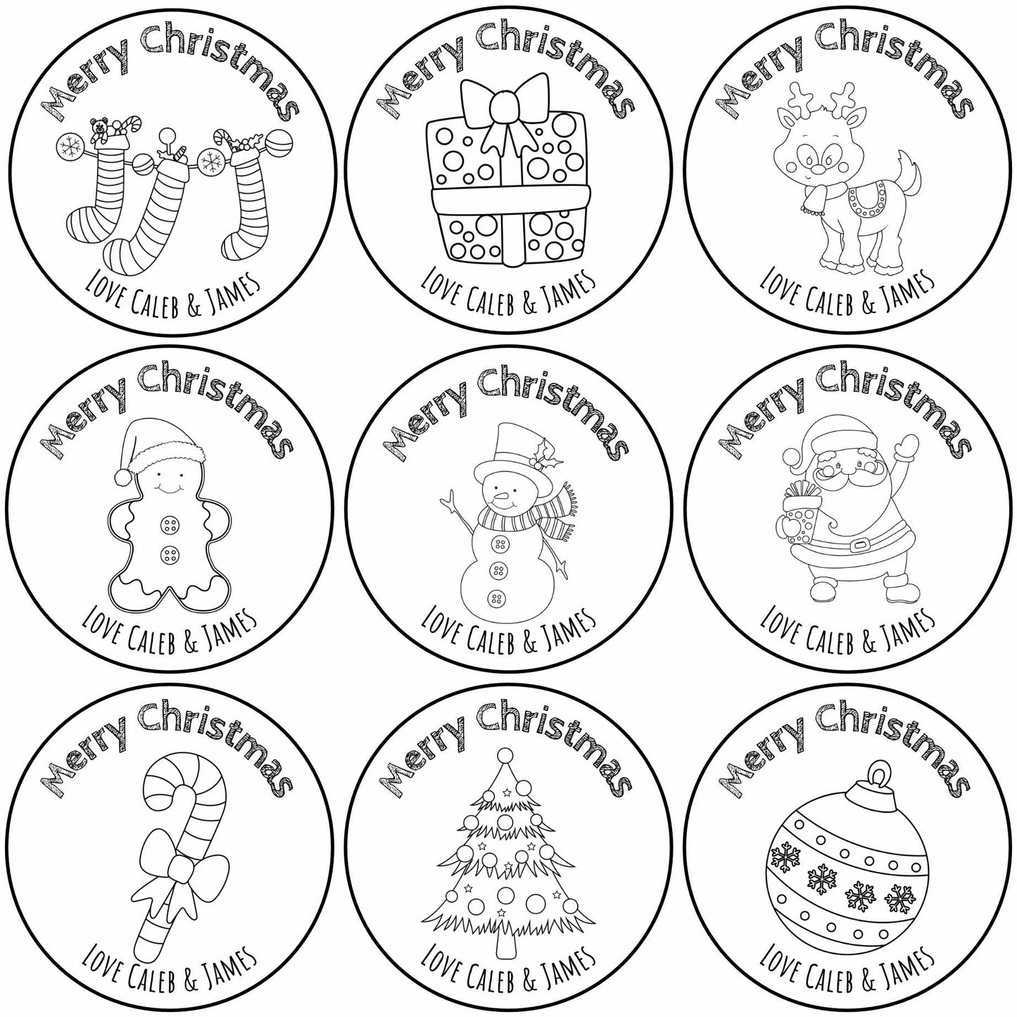 Kids Colour In Christmas Labels – Variety