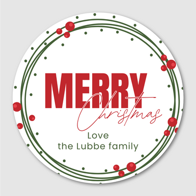 Red Berry Christmas Gift Labels