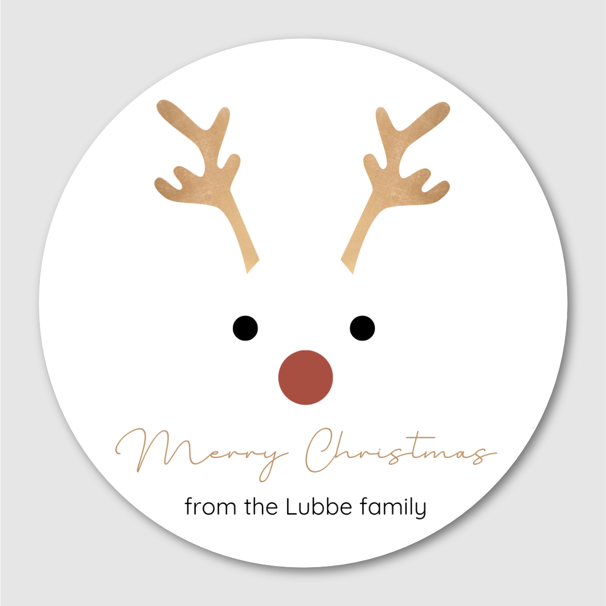 Rudolf Christmas Gift Labels