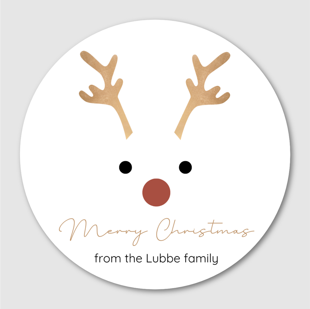 Rudolf Christmas Gift Labels – Lulu Labels